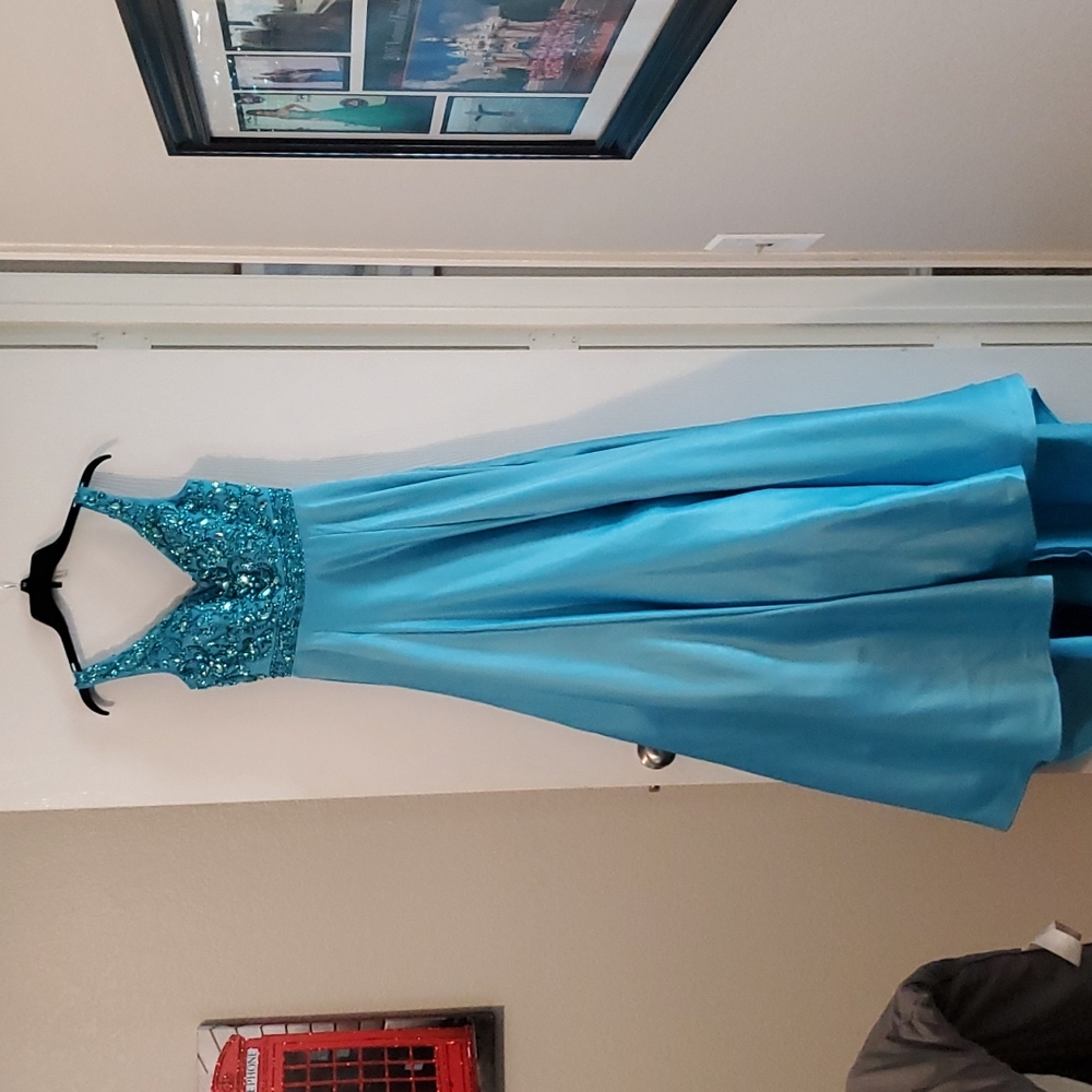 Turquoise pageant gown